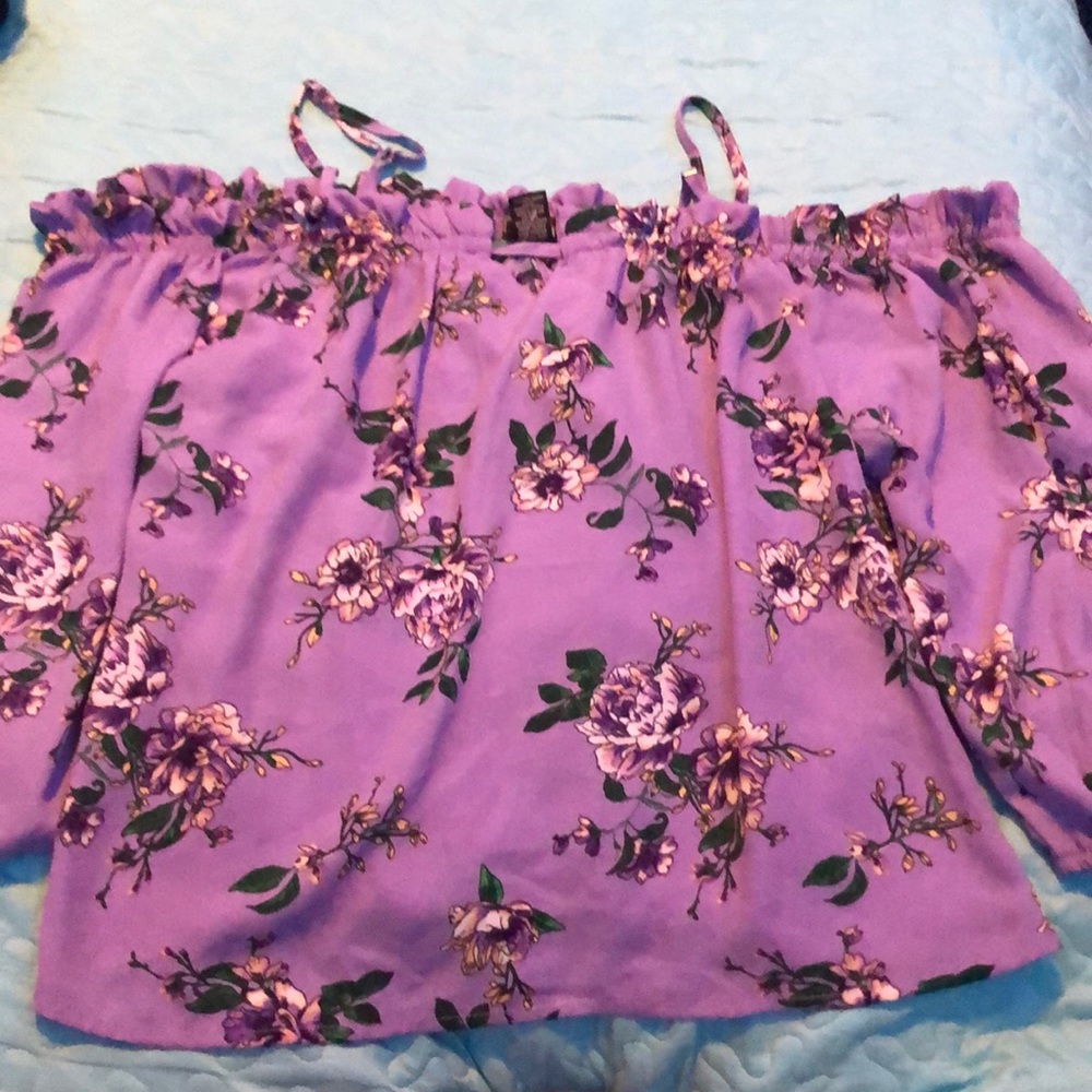 Purple flowered shirt